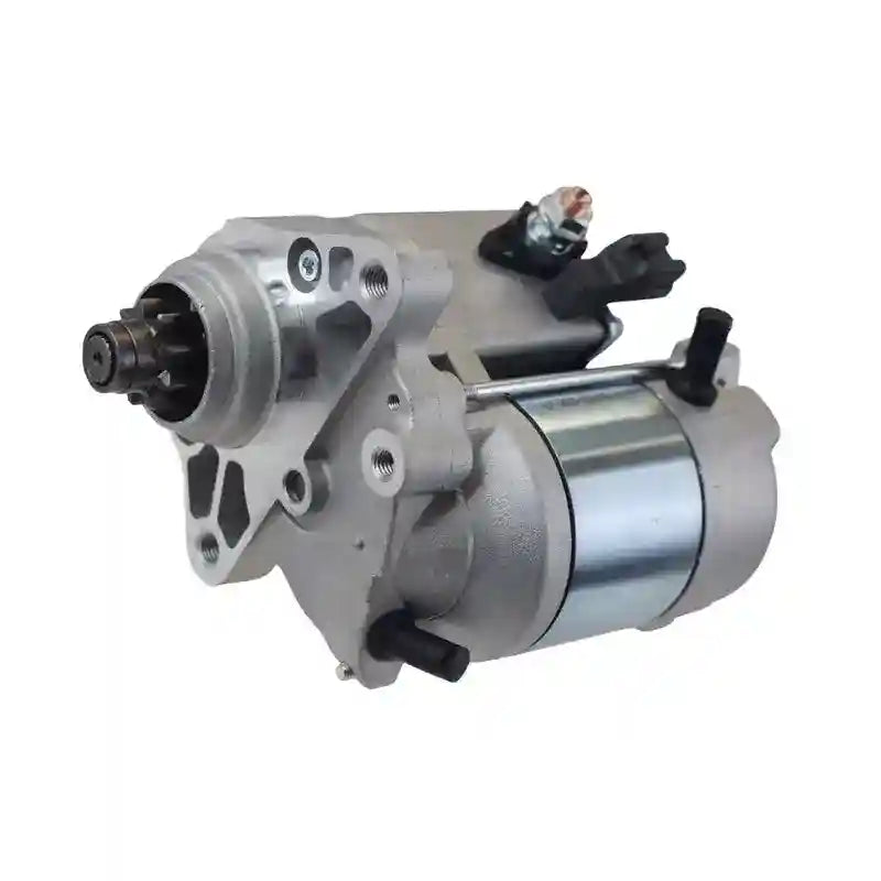 Car starter motor on a white background