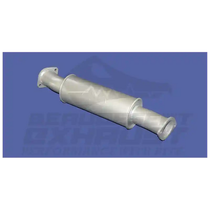 Metallic exhaust pipe on a blue background with 'Beaudesert Exhaust' branding.