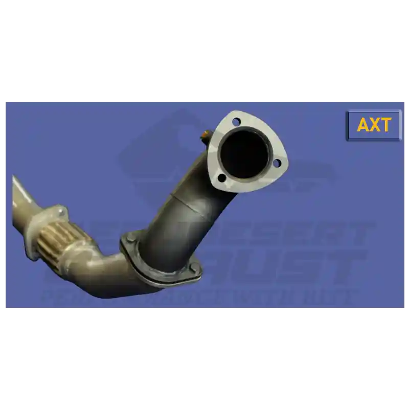 Exhaust pipe on a blue background with 'AXT' branding