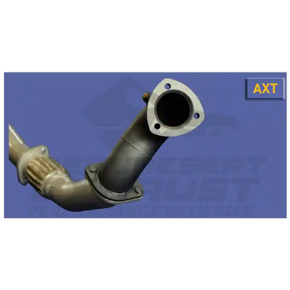 Exhaust pipe on a blue background with 'AXT' branding