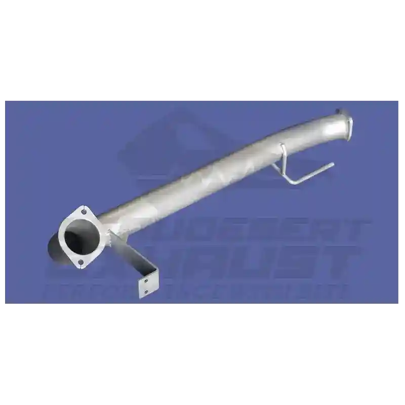 Metal exhaust pipe on a blue background 