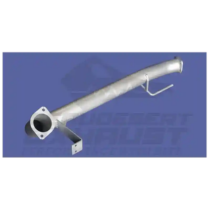 Metal exhaust pipe on a blue background 