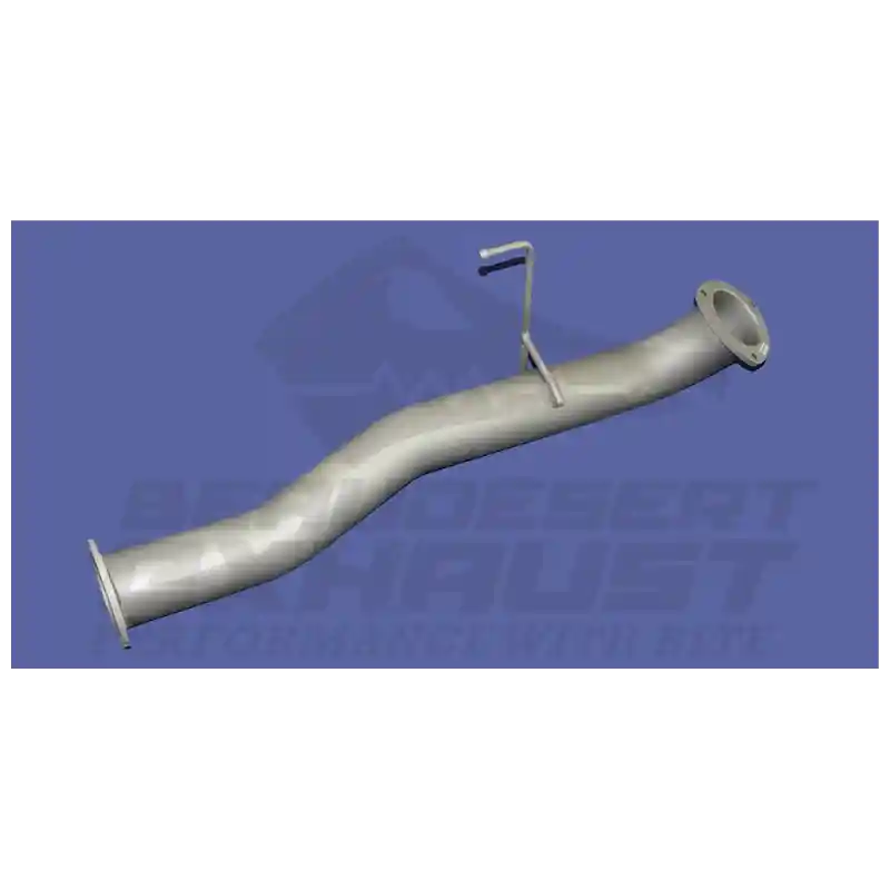 Metal exhaust pipe on a blue background with 'Beaudesert Exhaust' branding.