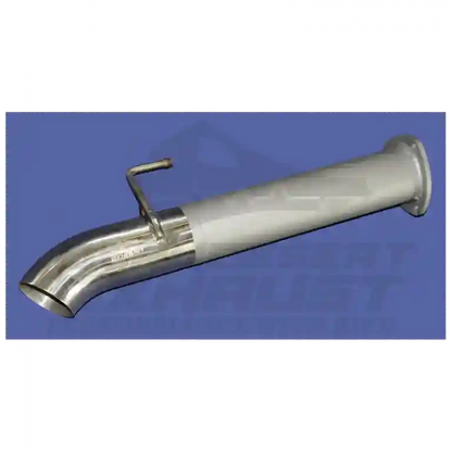 Metallic exhaust pipe on a blue background with 'Beaudesert Exhaust' branding.