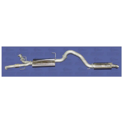 Metallic exhaust pipe on a blue background