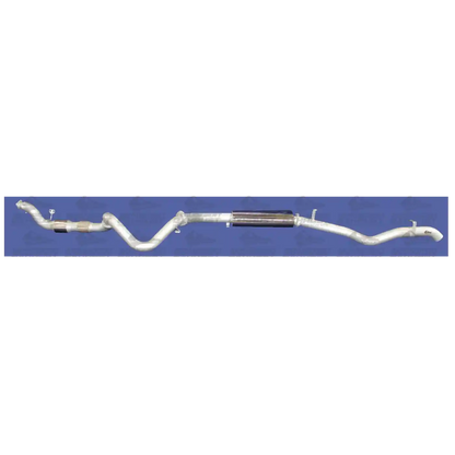 Car exhaust system on a blue background