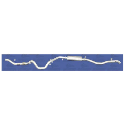 Car exhaust system on a blue background
