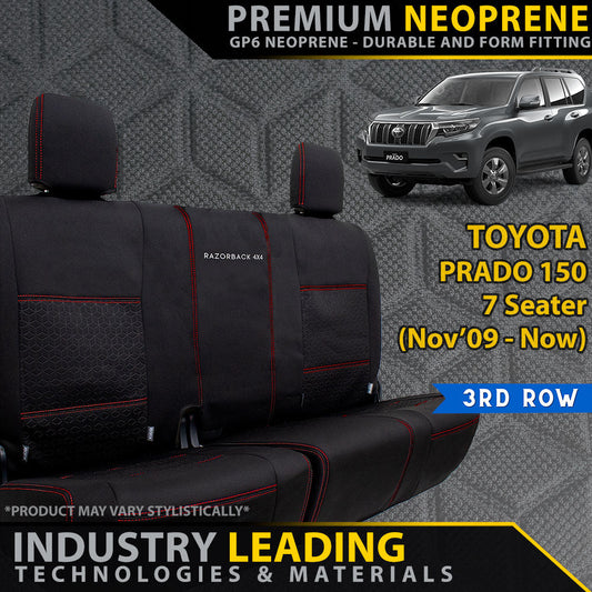 3rd Row Seat Covers for Toyota Prado 150 with a gray SUV in the background