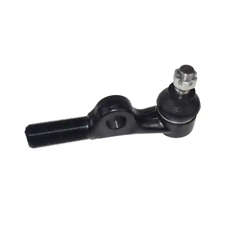 Black metal tie rod end on a white background
