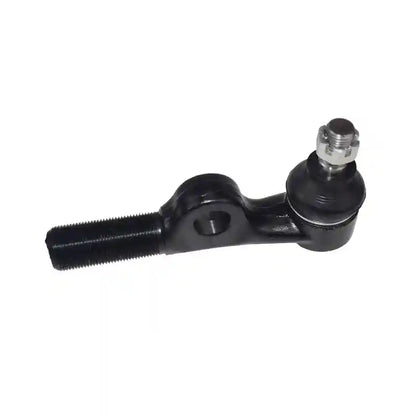 Black metal tie rod end on a white background