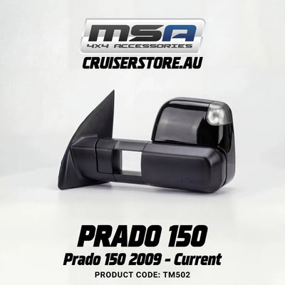 Towing-Mirrors-for-Prado-150-2009-Current-Black-Electric-Indicators-Heated-BSM-TM502