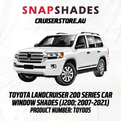 White Toyota LandCruiser 200 Series with Snapshades branding on a white background
