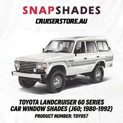 Toyota LandCruiser 60 Series car with Snapshades branding on a white background