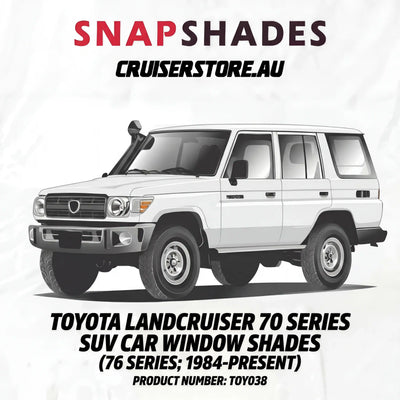 Suits Toyota LandCruiser 70 Series Car Window Shades (76 Series; 1984-Present)