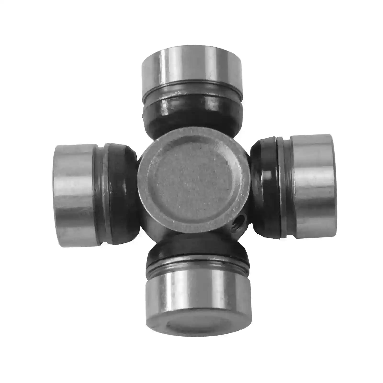 Metal universal joint on a white background