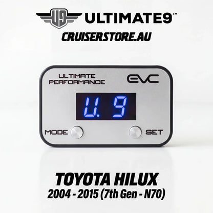 Digital gauge with blue display on a white background, featuring Ultimate9 Cruiserstore branding.