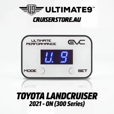 Digital gauge with digital display on a white background, featuring Ultimate9 and EVC branding.