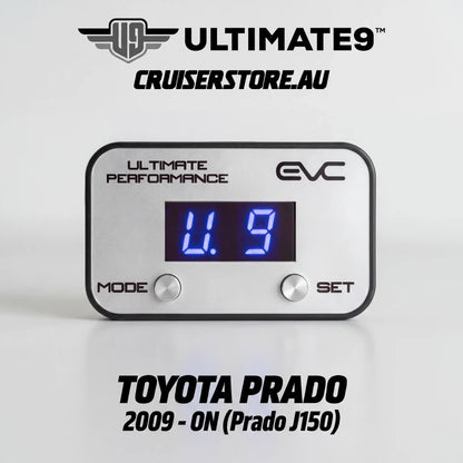 Digital gauge with blue display on a white background, featuring Ultimate9 Cruiserstore branding.