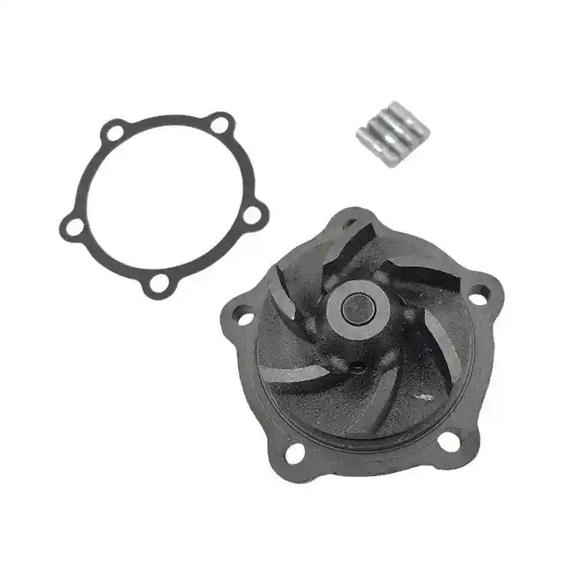 Mechanical water pump assembly with gasket and spring on a white background