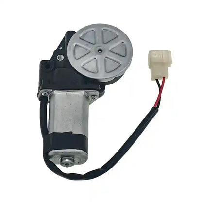 Mechanical motor with gear and wiring on a white background