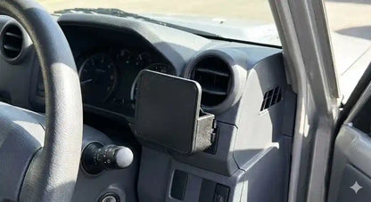 ClicOn right hand driver side dash mount bracket installed on Toyota LandCruiser 70 Series
