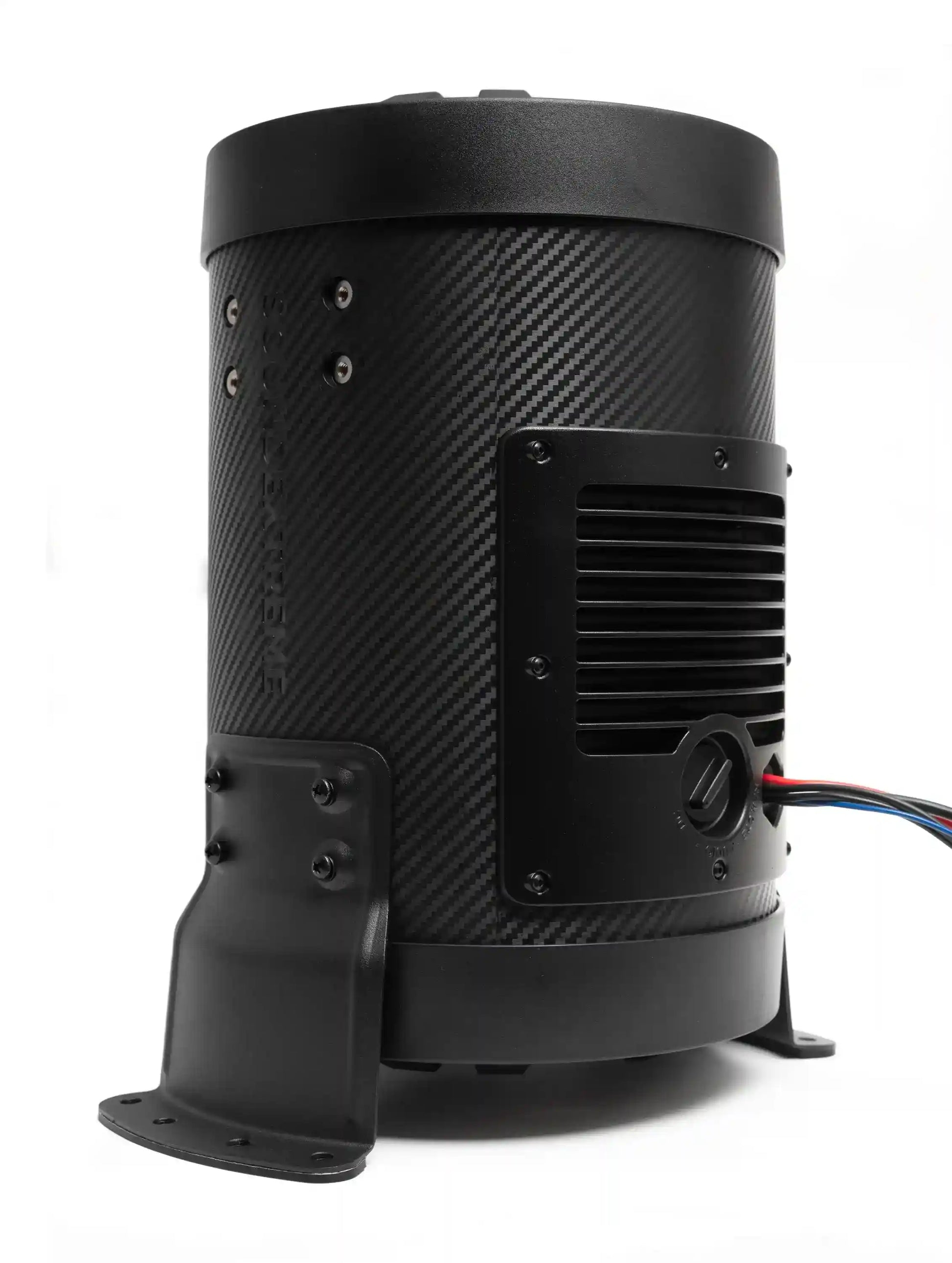 SoundExtreme ES08 SUBWOOFER with carbon fiber texture on a white background