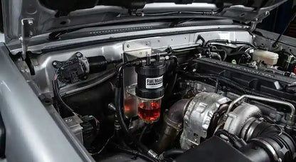Fuel Manager Pre-Filter Kit installed in Toyota LandCruiser VDJ79 engine bay