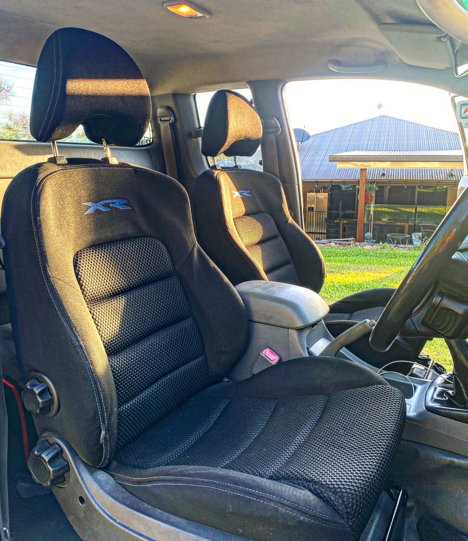 Car interior with black XR seats using Seat Adapter Kit