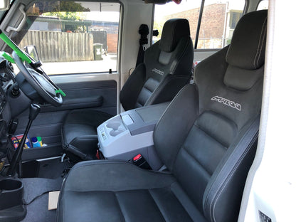 Car interior with black seats