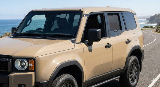 Snap Shades magnetic window shade installed on new Toyota LandCruiser Prado 250 Series rear door
