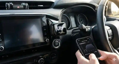 Ultimate9 evcX Throttle Controller installed in Toyota Hilux N80 dashboard with App Control