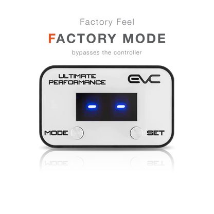 Control panel with 'Factory Mode' feature on a white background
