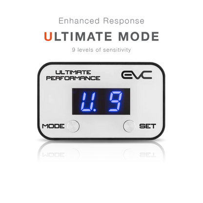 Digital display with 'Ultimate Performance' and 'EVC' branding on a white background