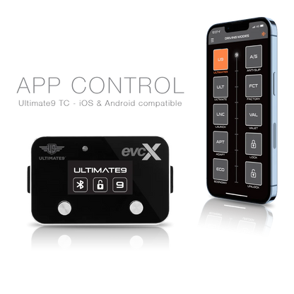 EVCX Ultimate9 TC device with app control on a white background